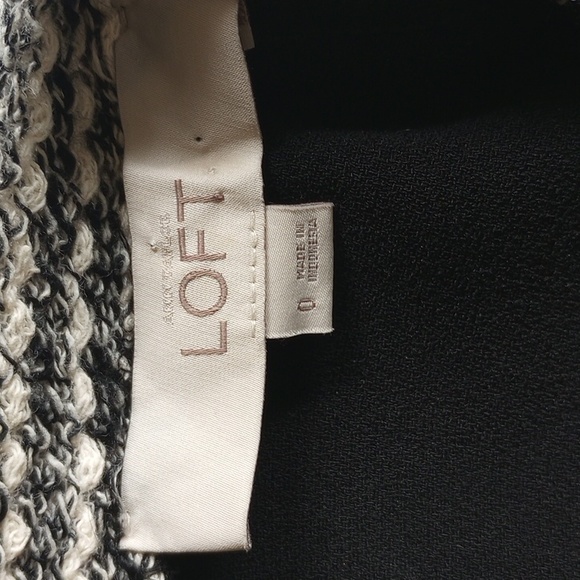 LOFT Exposed Zipper Knit Mini Dress 0 Black Stripe  - 50off3 - Picture 4 of 7